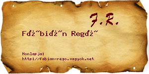 Fábián Regő névjegykártya
